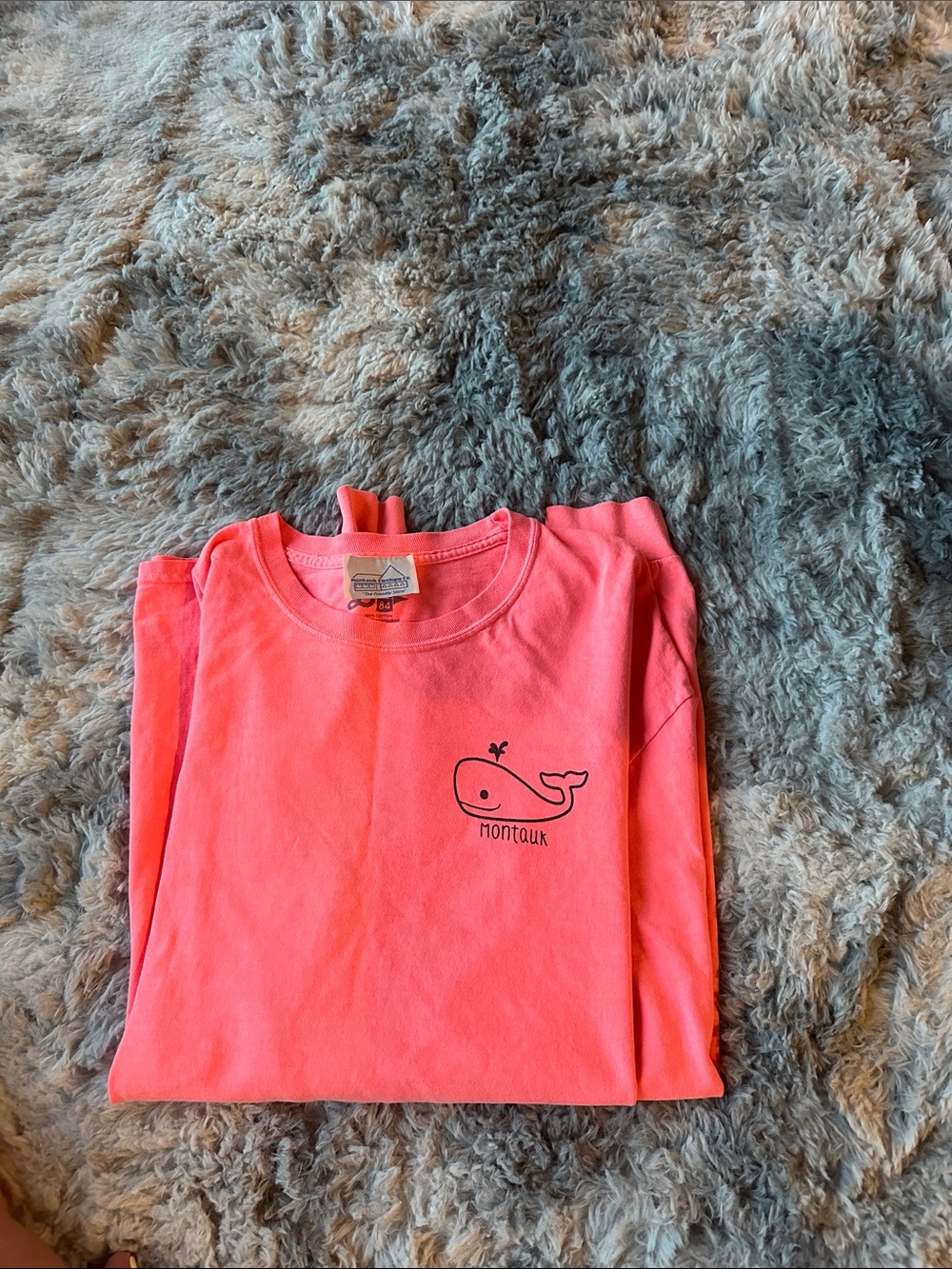 Women’s Neon Coral Montauk Whale Tee